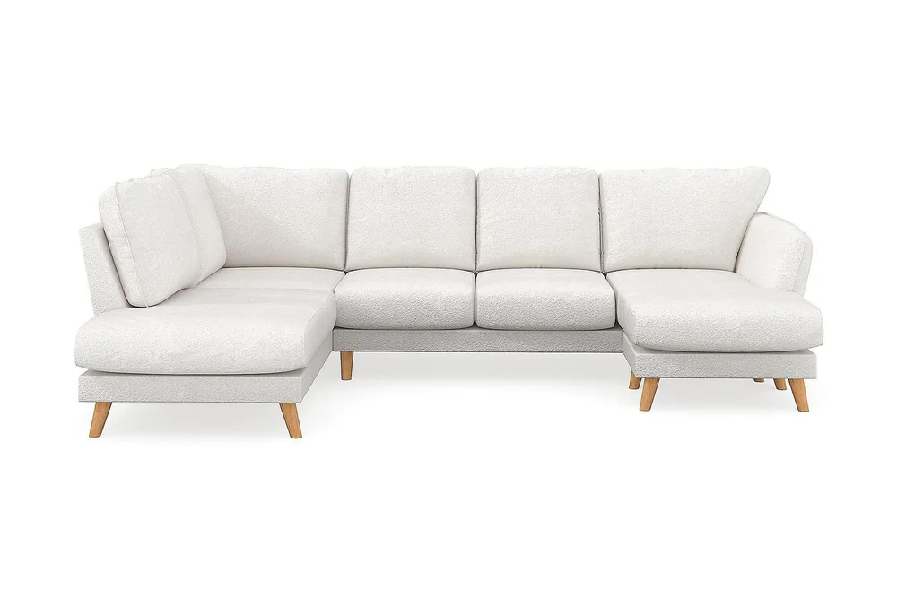 Trend Lyx 4-seters Venstrevendt U-formet Sofa med Divan og Sjeselong i Bouclé v:4318456