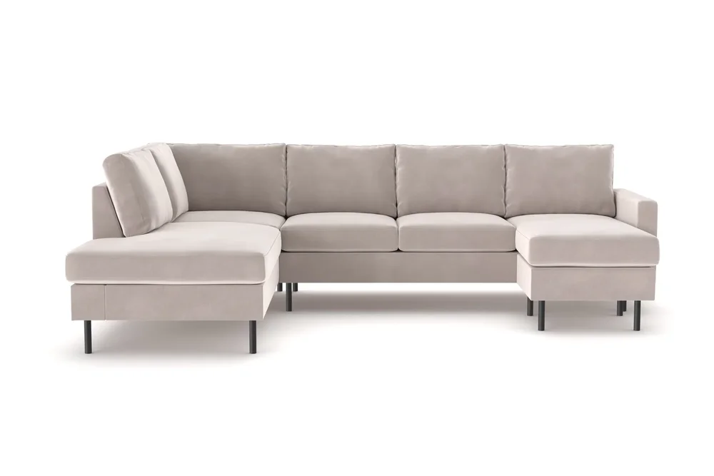 Peppe 4-seters Venstrevendt U-formet Sofa med Divan og Sjeselong i Manchester v:6672098