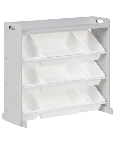 Hylle med 9 oppbevaringsbokser COLLIE 78 cm Grå v:7618951