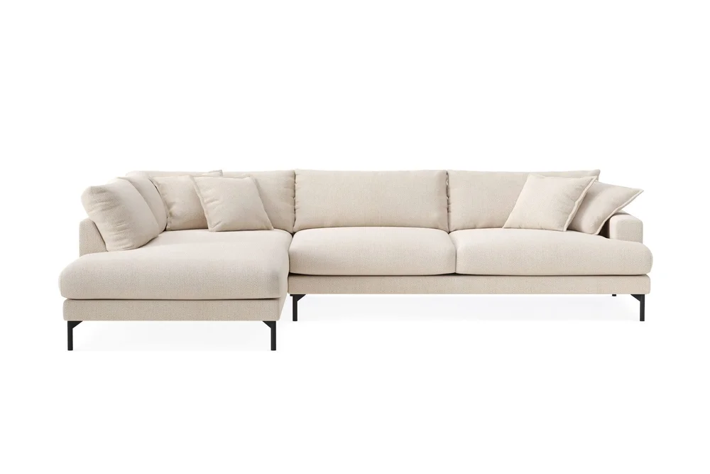 Menard Premium 5-seters venstrevendt L-formet dyp sjeselongsofa i chenille v:5033823