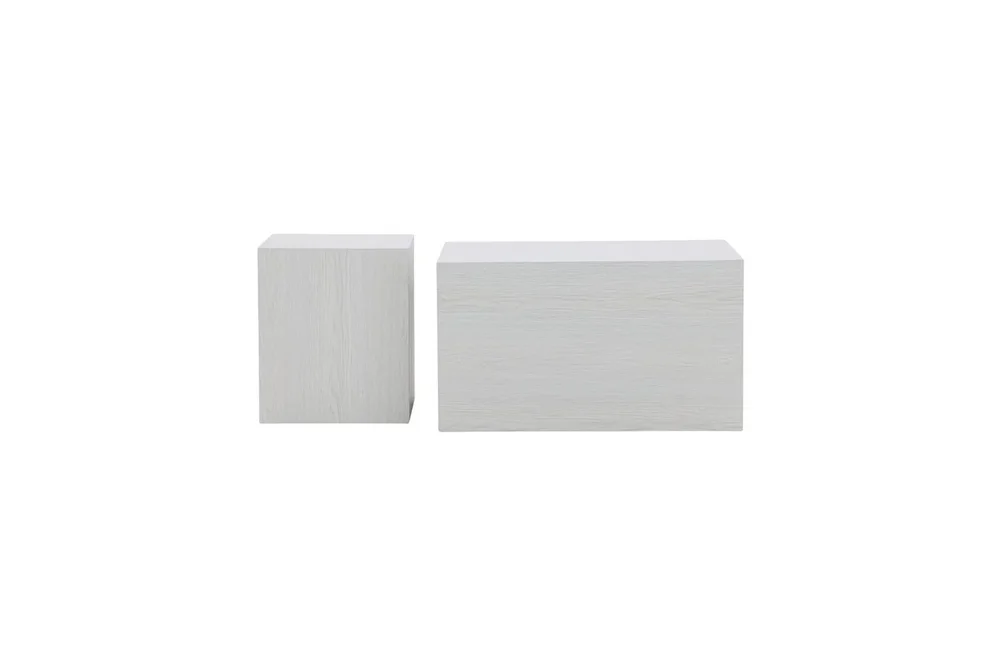 Sofabordsett York 2 stk 60x80 cm/40x40 cm Hvit v:4414826