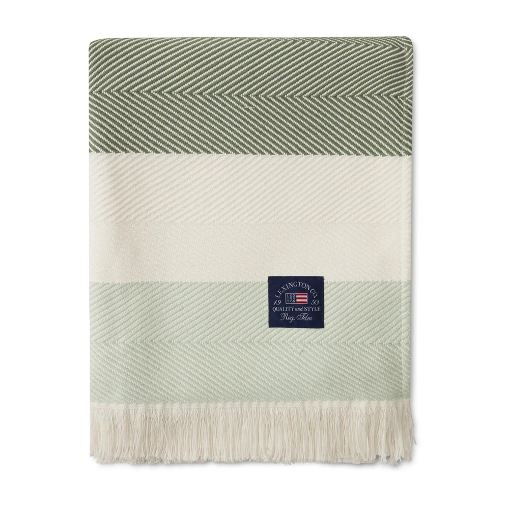 Herringbone Striped Recycled bomullspledd v:7090188 Herringbone Striped Recycled bomullspledd v:7090188