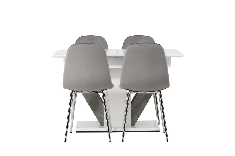Disa Spisegruppe 120 cm Rektangulær med 4 Eva Stoler v:5496998 Disa Spisegruppe 120 cm Rektangulær med 4 Eva Stoler v:5496998