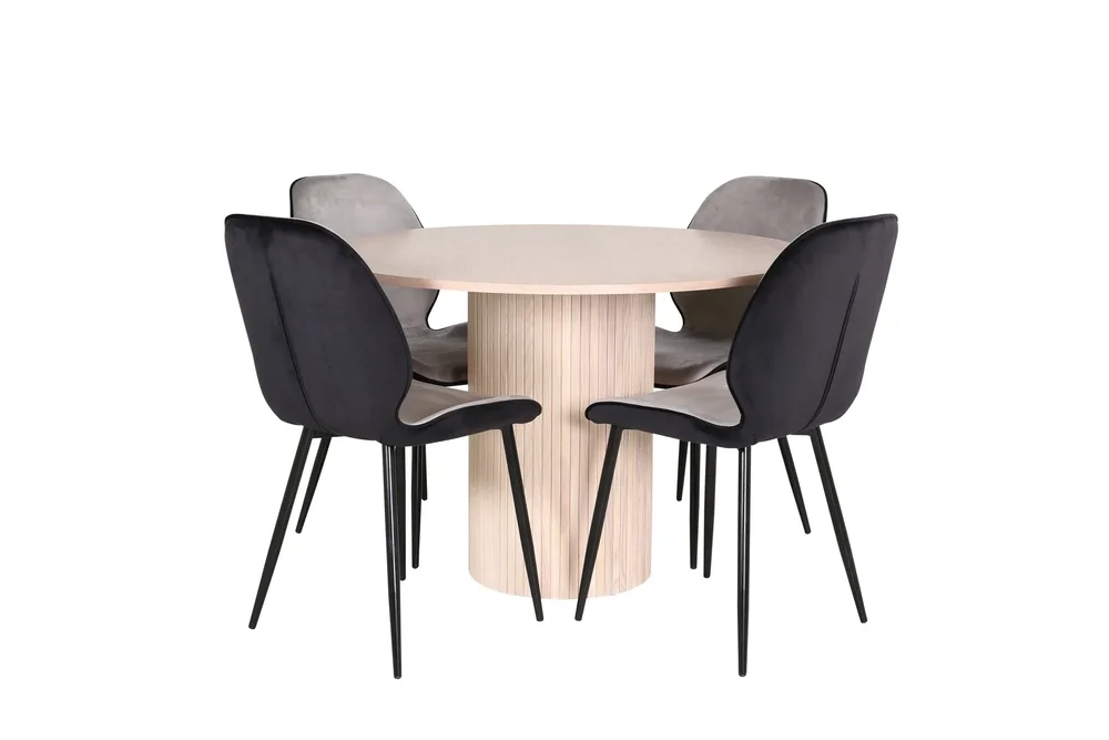 Bianca Spisegruppe 110 cm Rund med 4 Emsa Stoler v:1887019