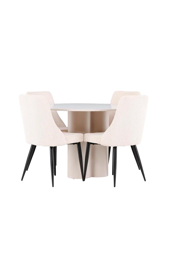 Olivia spisebord med Leone spisestol – Beige m v:9014455 Olivia spisebord med Leone spisestol – Beige m v:9014455