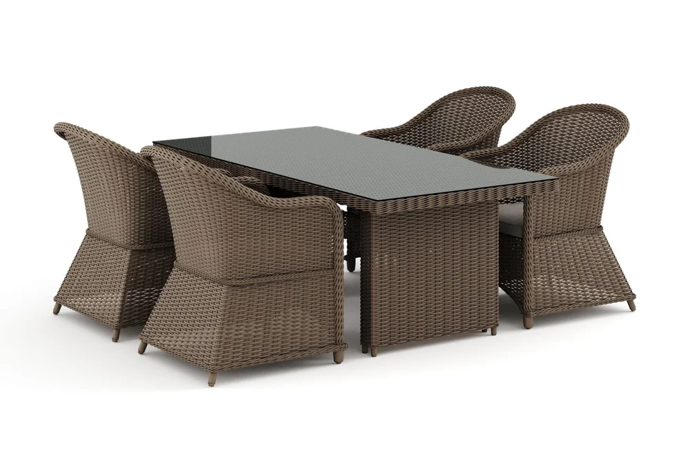 Marcus utendørs spisegruppe 160x90 cm med 4 Marcus Light utefåtöljer v:9396351