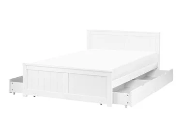 Seng med 4 skuffer SABRAN Furutre Hvit 120 x 200 cm v:5791687 Seng med 4 skuffer SABRAN Furutre Hvit 120 x 200 cm v:5791687