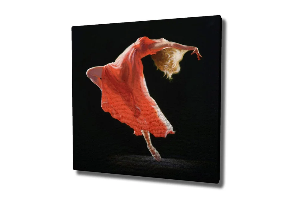 Lerretsbilde - Dansende figur i rød kjole v:5958693