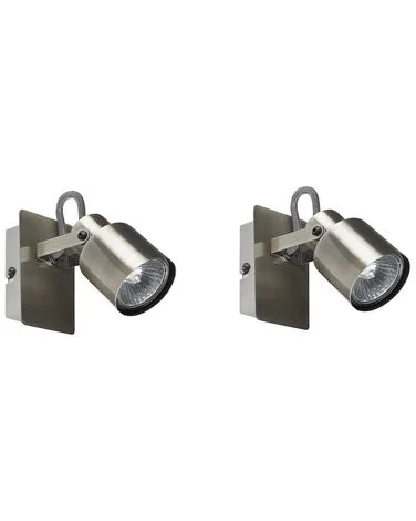 Sett med 2 spotlamper BONTE Justerbar Metall Sølv v:8479862 Sett med 2 spotlamper BONTE Justerbar Metall Sølv v:8479862