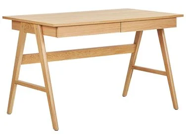 Skrivebord SHESLAY 120 cm 70 cm med skuffer Lysebrun v:5868201 Skrivebord SHESLAY 120 cm 70 cm med skuffer Lysebrun v:5868201