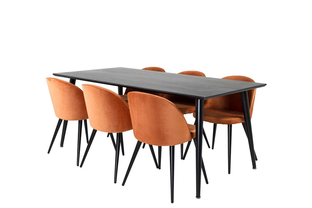 Balisa Spisegruppe 180 cm + 6 stk Valeri Spisestoler v:2344220 Balisa Spisegruppe 180 cm + 6 stk Valeri Spisestoler v:2344220