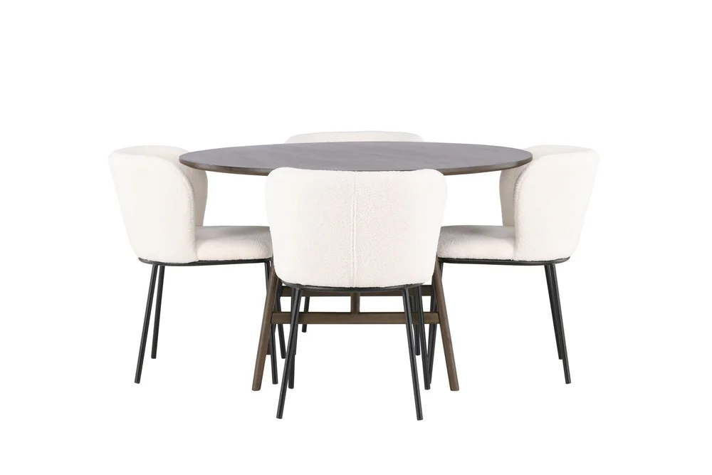 Kaseidon Spisegruppe 100 cm Rund med 4 Edina Stoler v:4168645