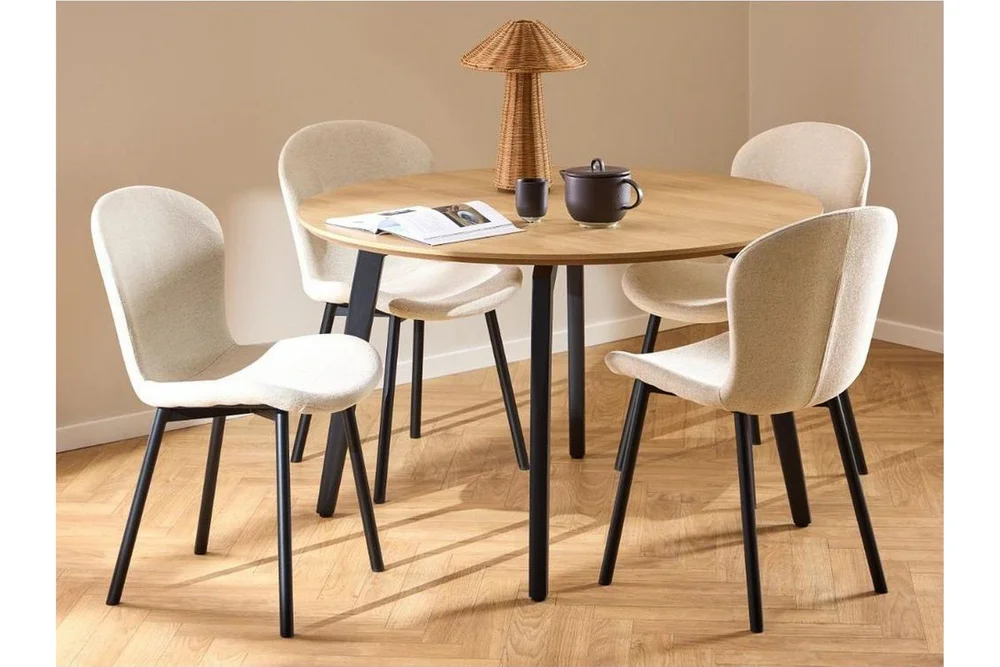 Motona Spisegruppe Rund 120 Cm + 4 Amrita Spisestuestoler v:4693330