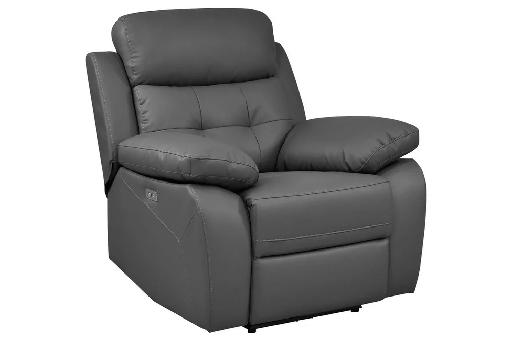 Recliner Lannilis Grå, PU/tre/metall, Elektrisk recliner v:4840879