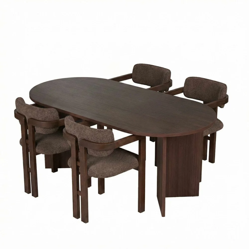 Dano Spisebord- og stolsett 180x75x90 cm 5 deler v:3470331