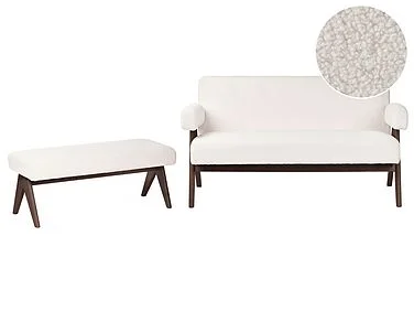 Sofagruppe TAMRE Bouclé Off-White/mørkebrun v:8559017