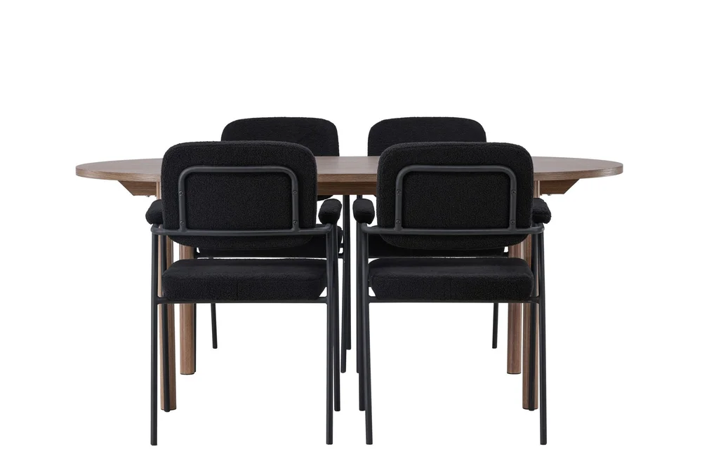Andy Spisegruppe 180 cm Oval med 4 Yesterday Stoler v:6131198