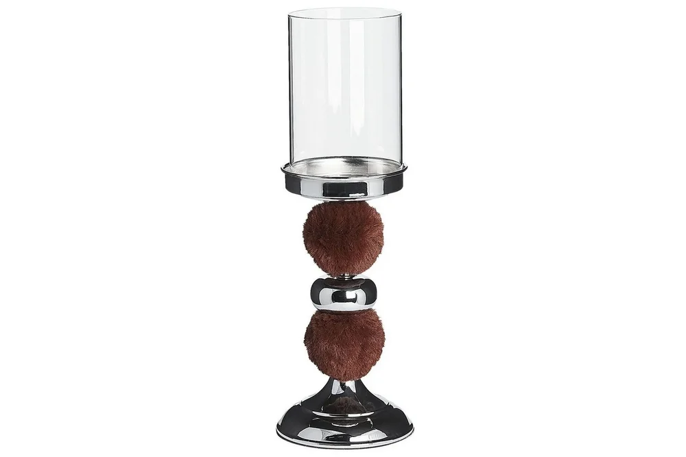 Ljusstake Beliani Padre Silver||Brown v:6410006