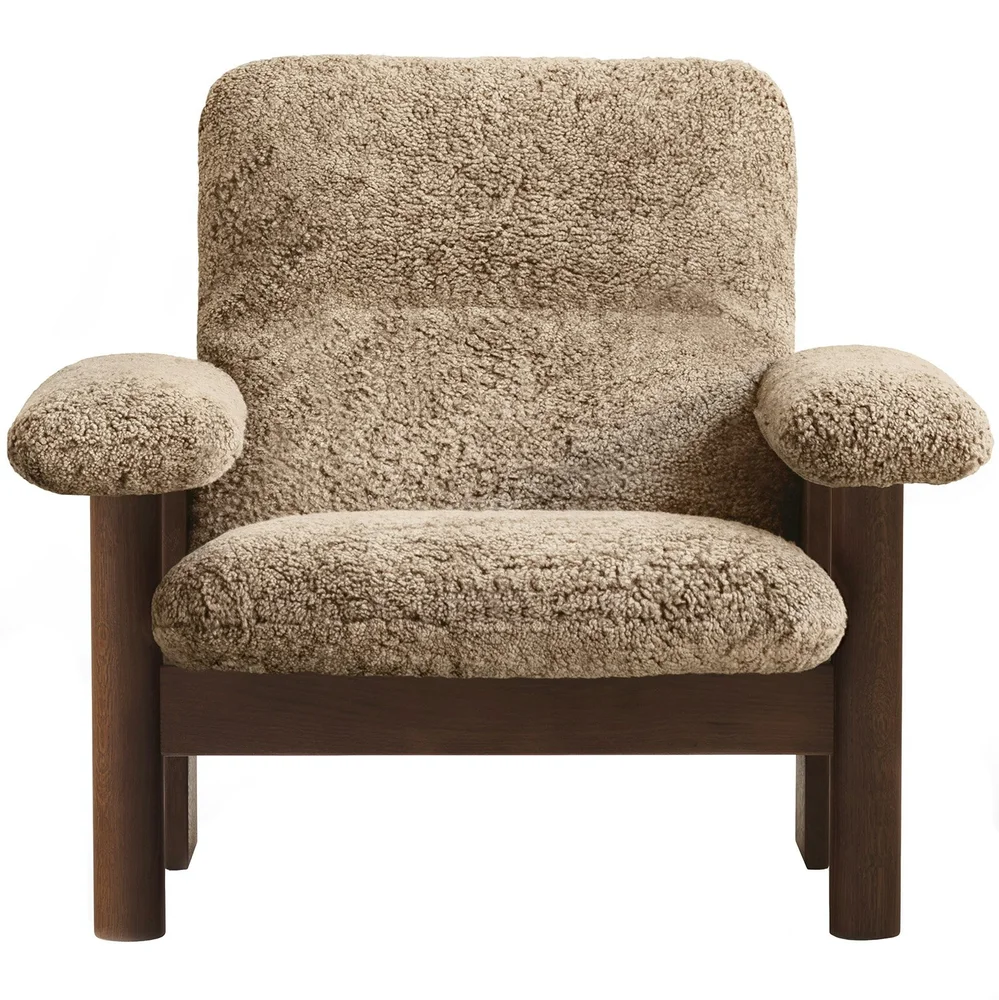 Brasilia Lenestol, Walnut / Sheepskin Sahara v:8131955