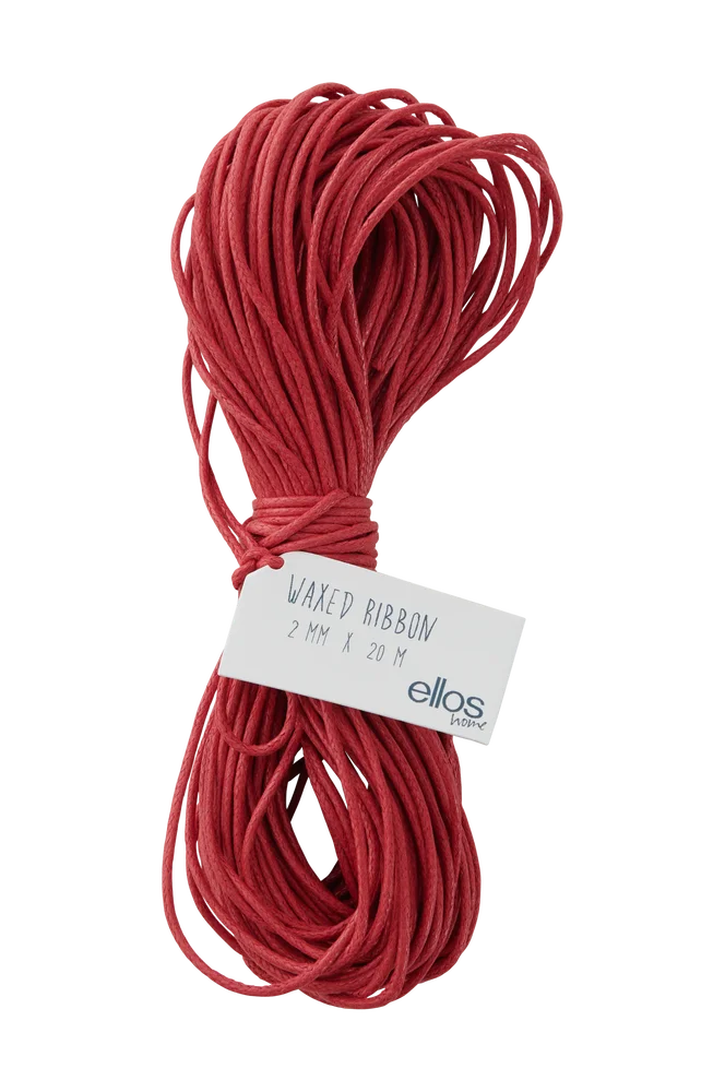 Gavebånd Cotton Waxed 20 meter – Rød – Dekor | m v:2019230 Gavebånd Cotton Waxed 20 meter – Rød – Dekor | m v:2019230