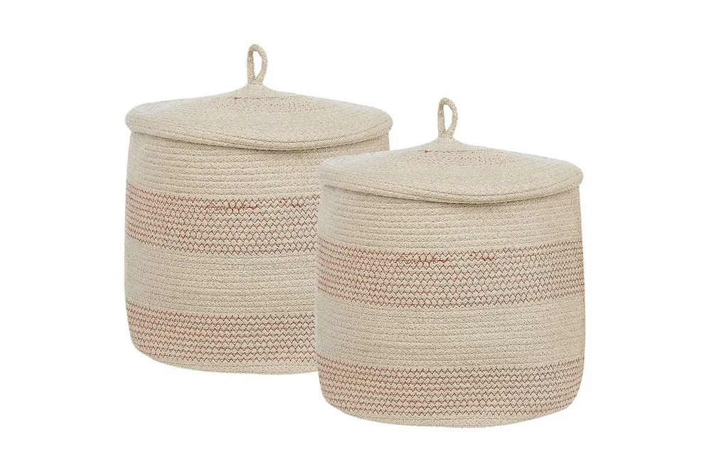 Kurv Silopi sett av 2 Beige, Oransje v:1567814