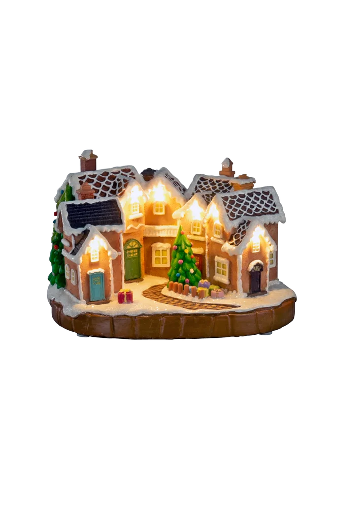 B/O Pepperkakeby 23 cm LED – Brun – Belysning | m v:4651437