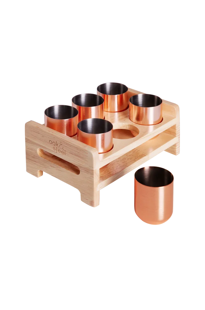 Shotglass med trebrett 6-pakning - Rosa - Kjøkken & husholdning | m v:6083198