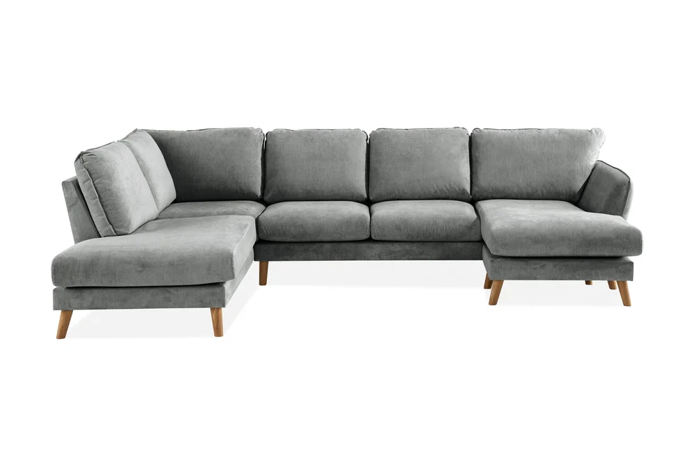 Trend Lyx 4-seters Venstrevendt U-formet Sofa med Divan og Sjeselong i Stoff v:8769019