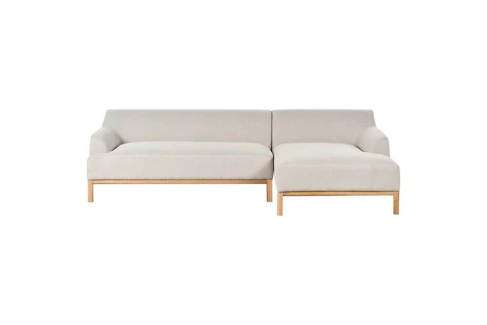 Hörnsoffa Beliani Sosjo Beige, ljust trä, Högervänd Beige||Light colored wood Right-faced v:8407024