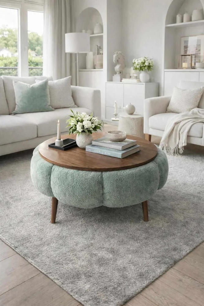 Sofabord Homitis Papatya 60 (Ø60 x H44 cm) Grønn valnøtt v:4559884