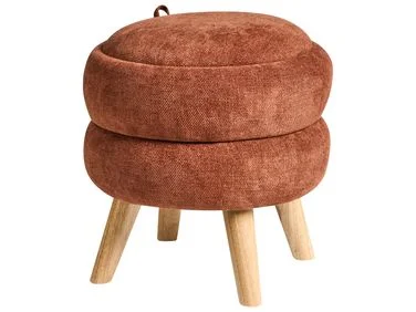 Puff med oppbevaring HAWLEY Chenille Gullbrun v:8250671