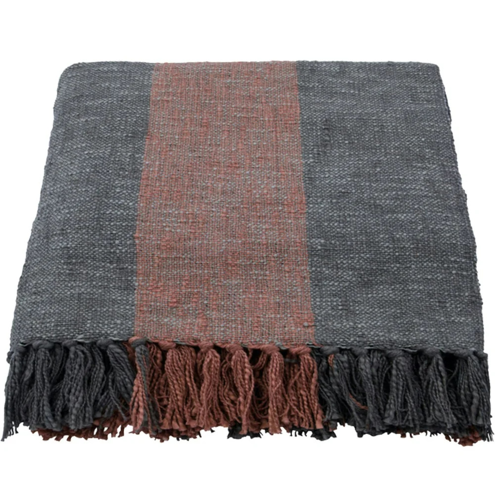 Ponra Sengeteppe 130×180 cm, Rød/Kakhi v:7410492