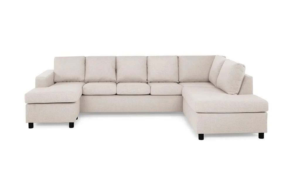 Crazy 5-seters Høyrevendt U-formet X-Large Sofa med Divan og Sjeselong i Stoff v:3788697