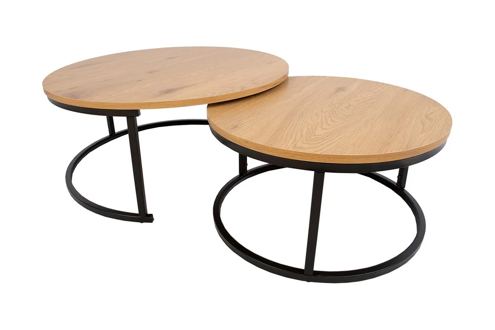 Britu Settbord 2 stk Natur/Svart v:7580967