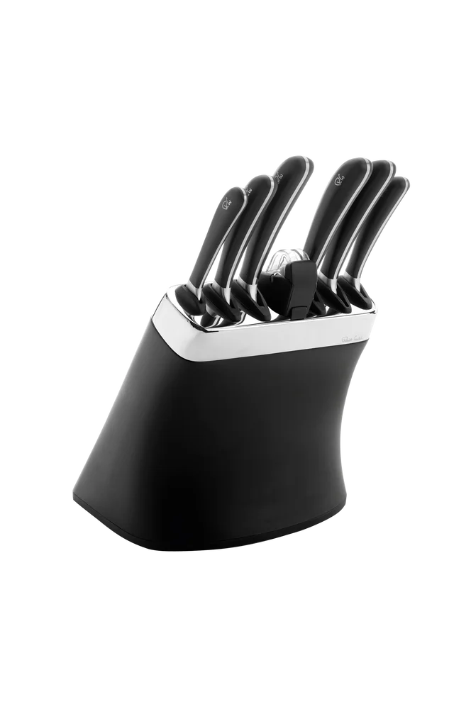 Svart knivblokk-sett 8P og knivsliper Signature - Svart - Kjøkken & husholdning | m v:5135195
