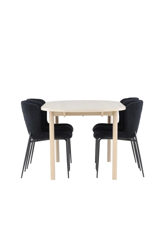 Andy spisebord med Modesto spisestol – Svart m v:5950877 Andy spisebord med Modesto spisestol – Svart m v:5950877