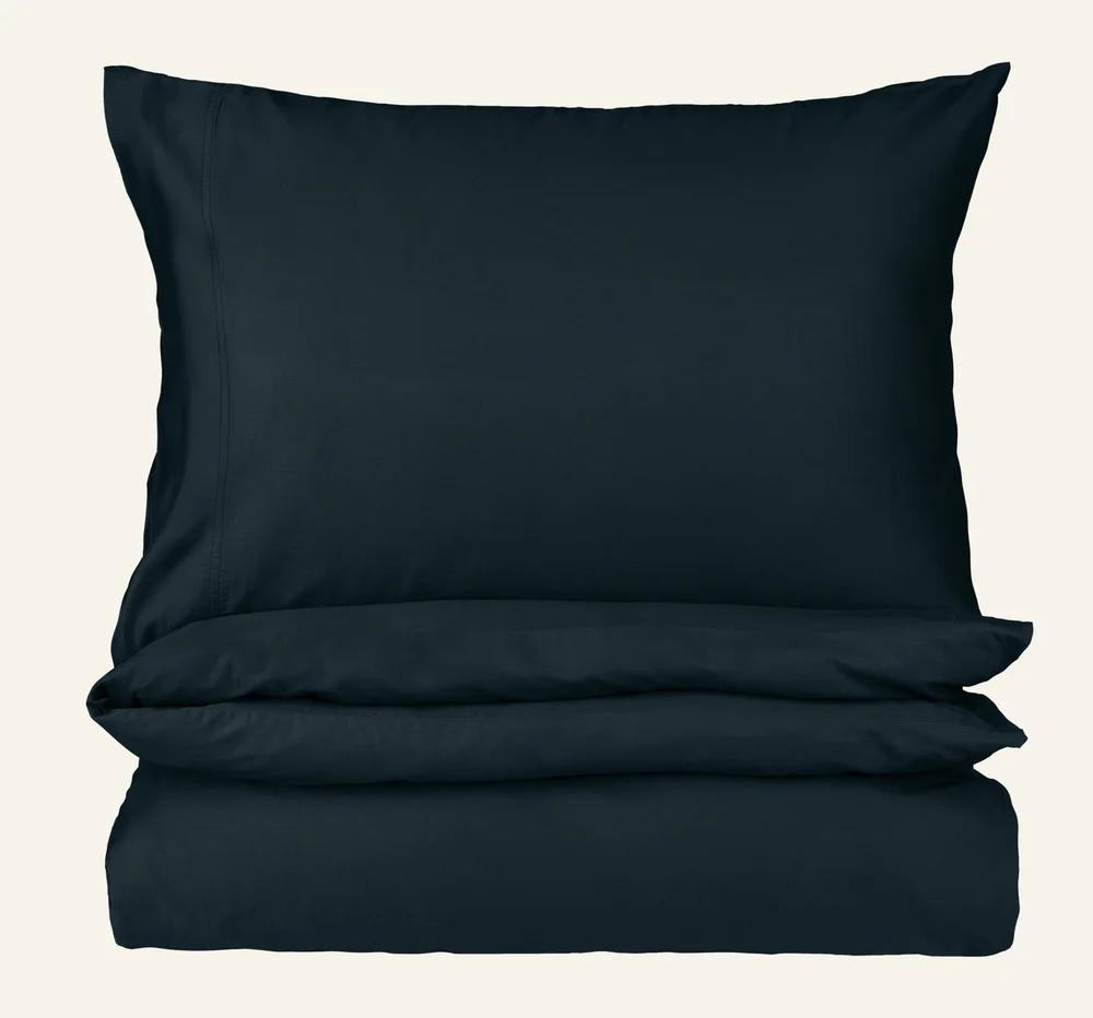 Sateng sengesett mørk blå - 140x220 cm v:4053706
