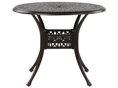 Utendørs spisebord til 4 personer ANCONA 90 cm 90 cm Metall Mørkebrun v:2094287