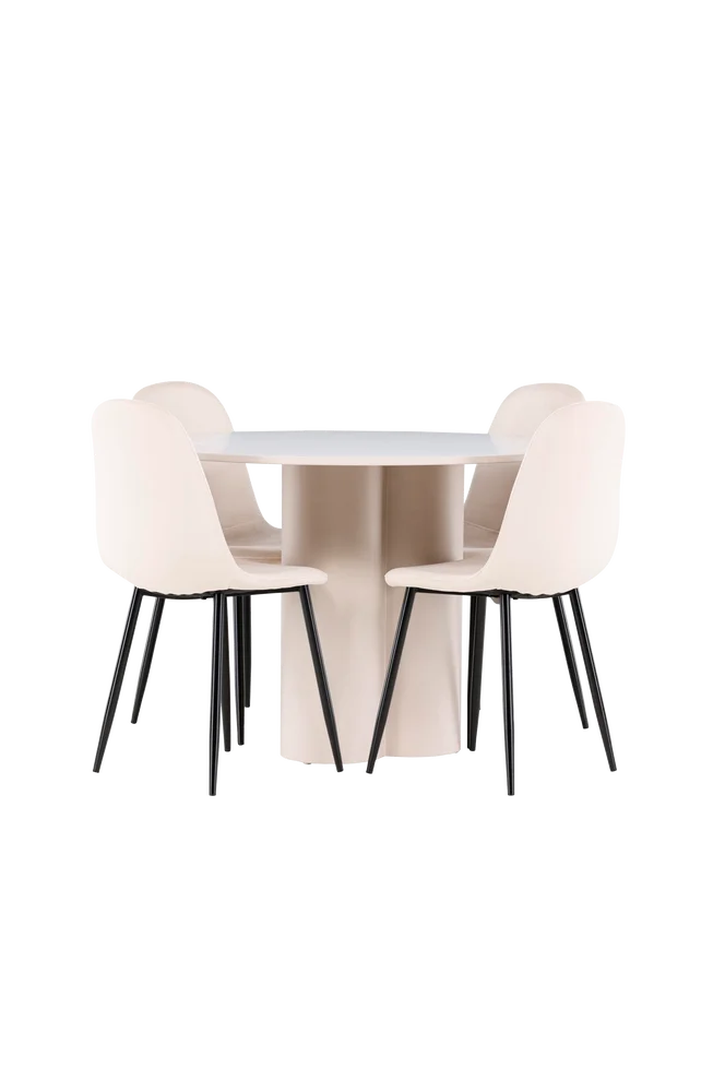 Olivia spisebord med Polar spisestol – Beige m v:7888693 Olivia spisebord med Polar spisestol – Beige m v:7888693