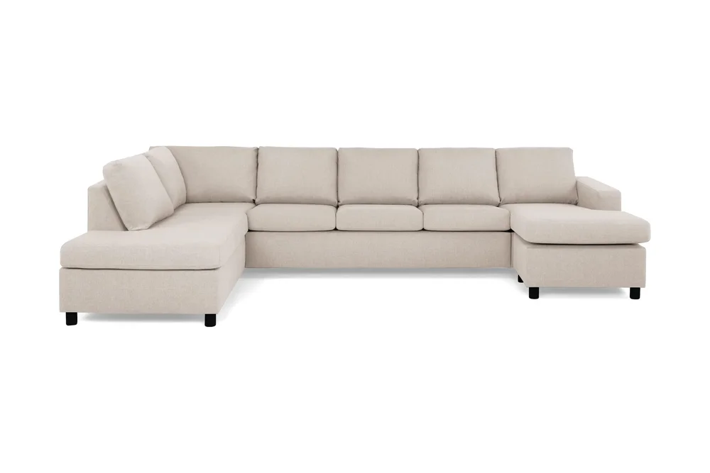Crazy 5-seters Venstrevendt U-formet X-Large Sofa med Divan og Sjeselong i Stoff v:4060349