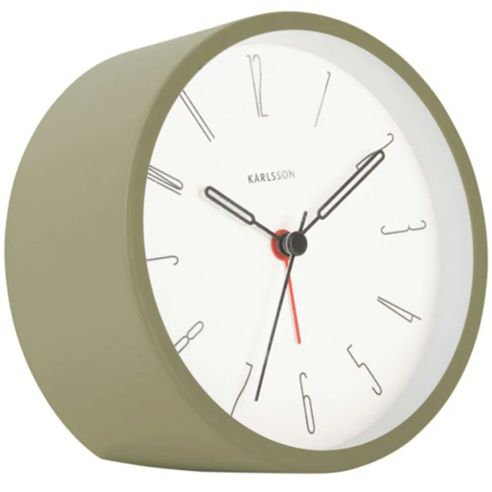 Belle Numbers Alarmklokke, Moss Green v:3675654
