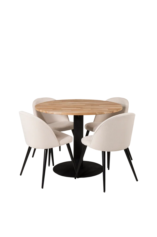 Spisegruppe Camille med Valleta spisestol - Natur m v:971822