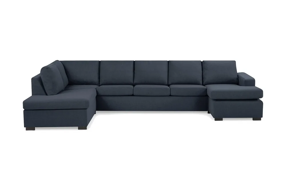 Crazy 5-seters Venstrevendt U-formet X-Large Sofa med Divan og Sjeselong i Stoff v:5536995