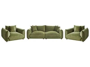 Sofagruppe 5-seters LUVOS Fløyel Grønn v:2424074 Sofagruppe 5-seters LUVOS Fløyel Grønn v:2424074