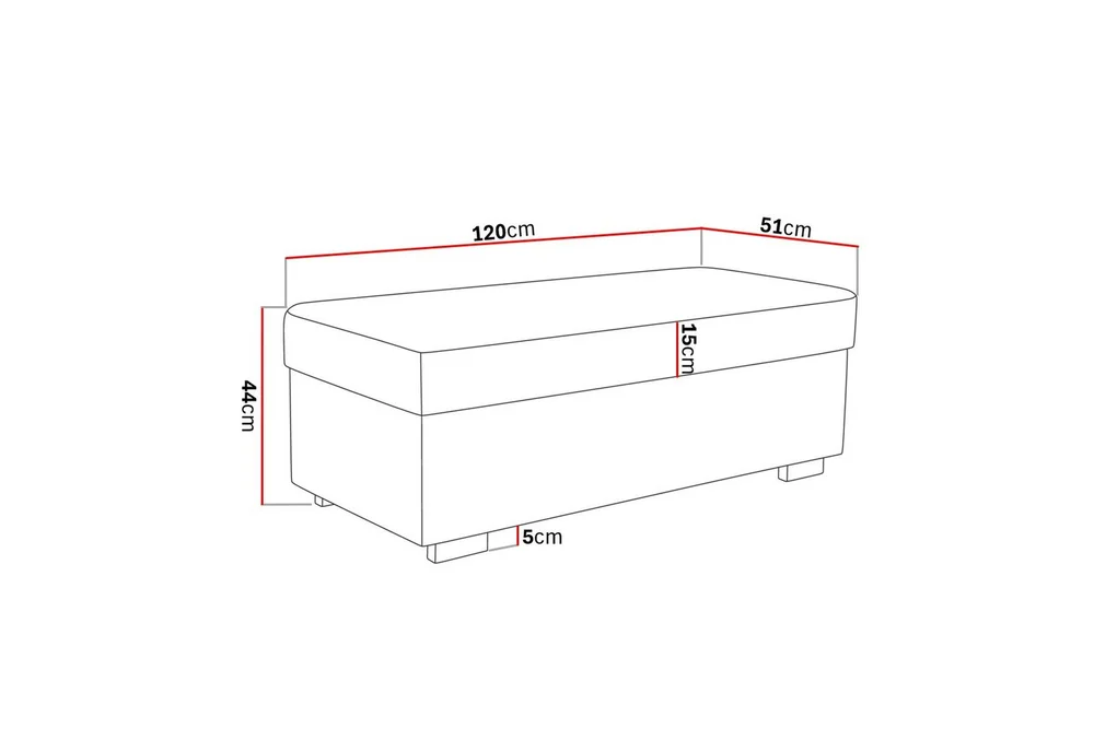 Crazy Fotskammel med Oppbevaring 120x50 v:3742205