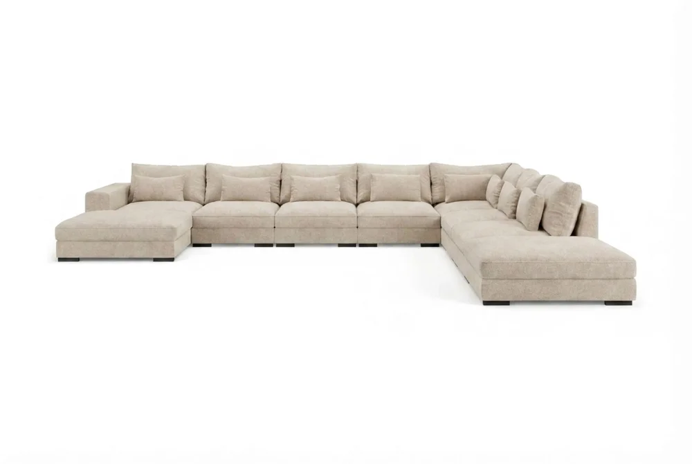 Dubai U-modulsofa Large med divan venstre ekstra dyp i Chenille v:5459028