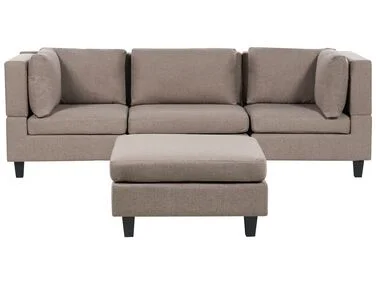 Modulsofa 3-seter UNSTAD med fotskammel Brun v:2297814 Modulsofa 3-seter UNSTAD med fotskammel Brun v:2297814