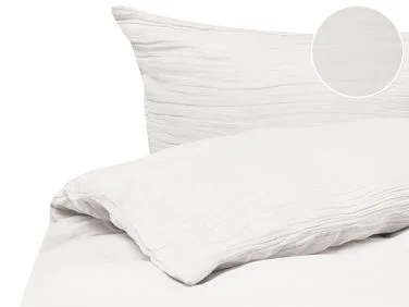 Sengesett SUMNER 220 x 240 cm Bomullsmusselin Off white v:3076730