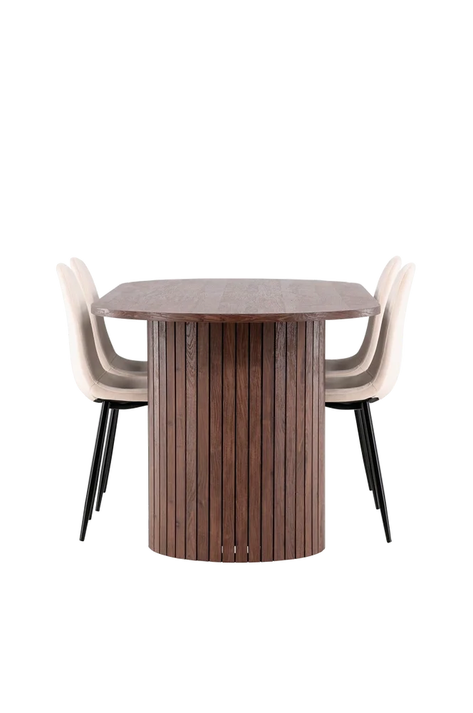 Härön spisebord med Polar spisestol – Beige m v:5089071 Härön spisebord med Polar spisestol – Beige m v:5089071