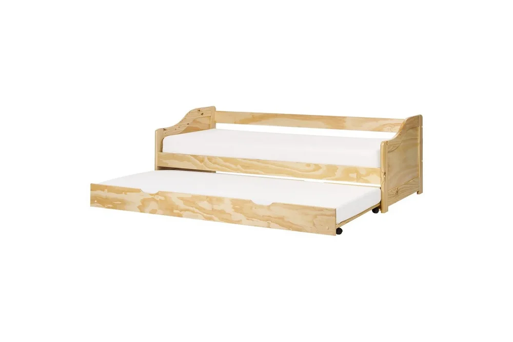 Dagbädd Beliani Luneray med lamellram Ljus Trä Light wood v:7954764